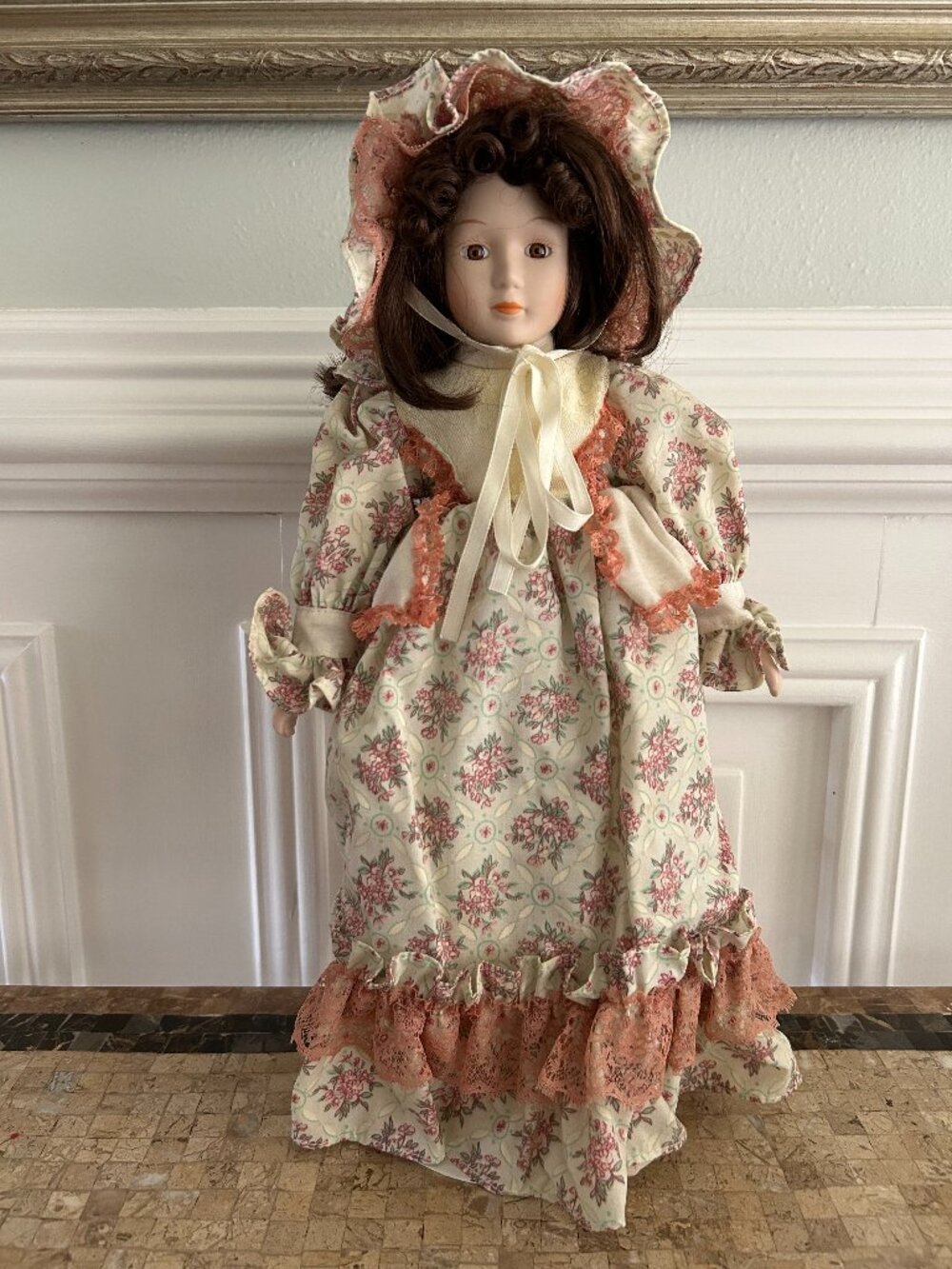 Victorian-style porcelain collectible doll